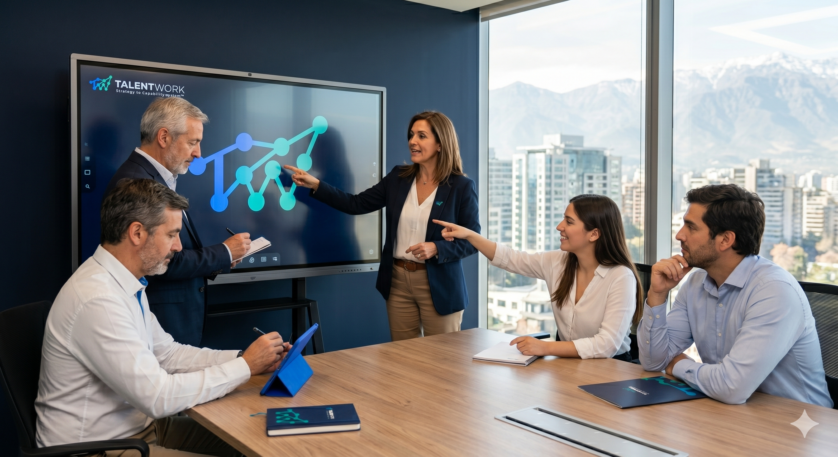 Historia de Talent Work — sesión estratégica en acción